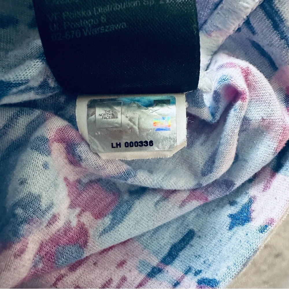 The North Face Burnout T-Shirt M | Blue Pink Purple White Sheer Short Sleeve - Picture 7 of 7